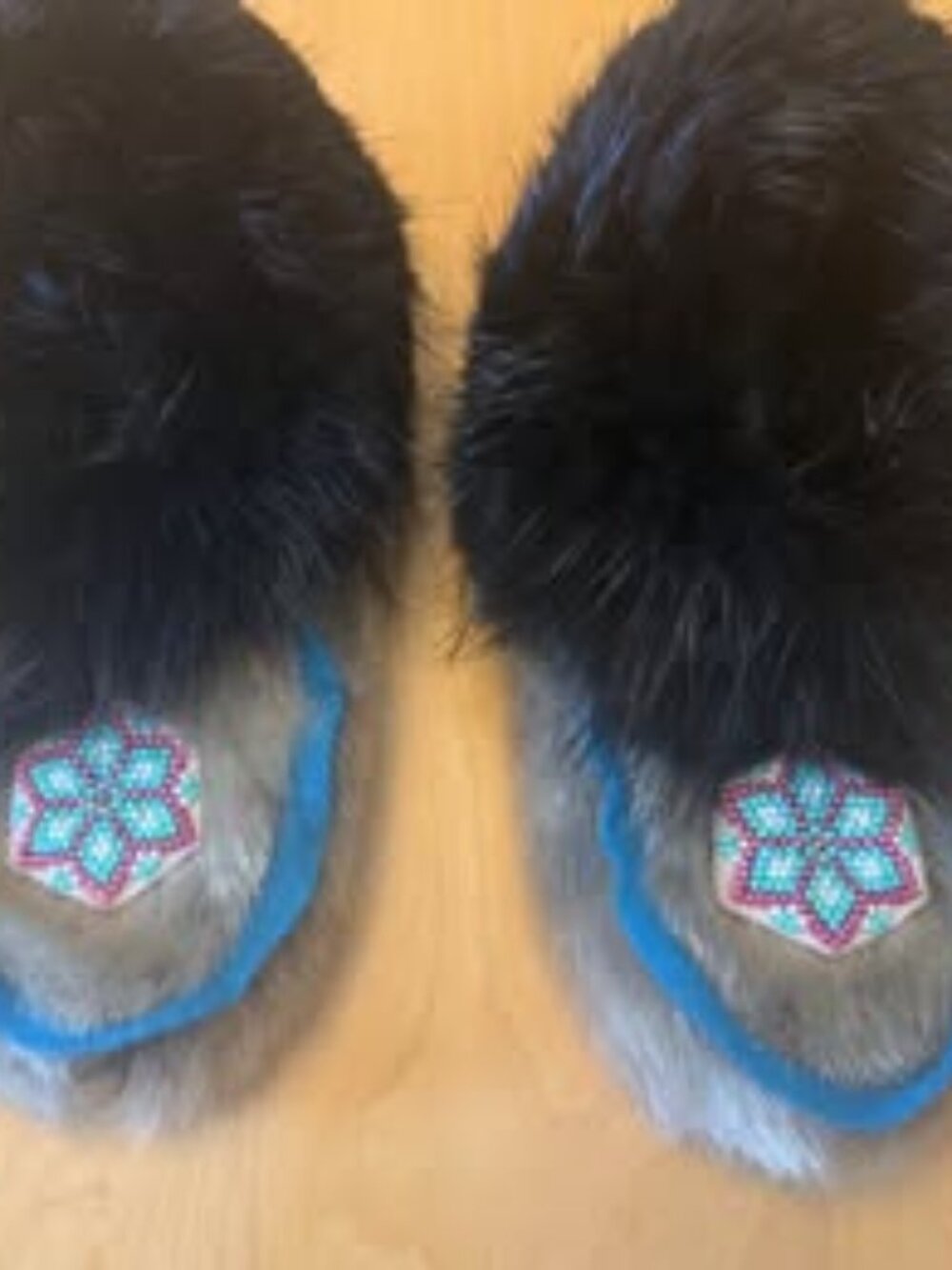 Alaska Native Sealskin Slippers with Beaver Trim